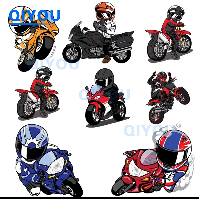 

Motorcycle Driver and Racing Driver Car Stickers Road Racing Logo Cartoon Cute Exterior Accessories Motorcycle Helmet PVC Decal