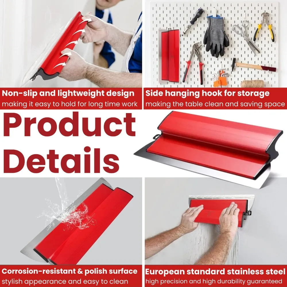 Stainless Steel Flexible Blade Drywall Smoothing Spatula
