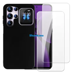 Full - Body Protection Kit: Soft Case & Dual Tempered Glass Screen Protectors for Oukitel C68 Plus (Black)
