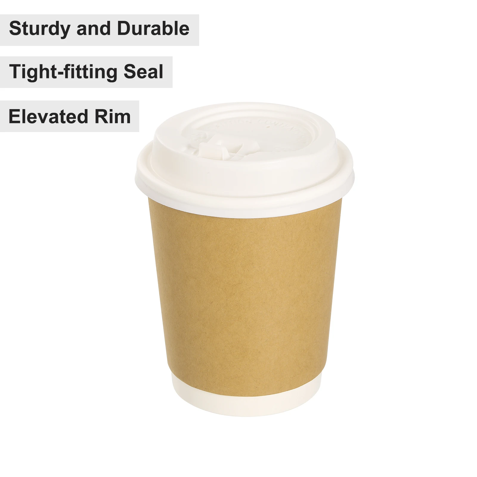 50 Count Disposable Coffee Cups Lids 80mm Plastic Lids for 8OZ Coffee Cups Suitable for Cold and Hot Drinks Milk Tea White Black