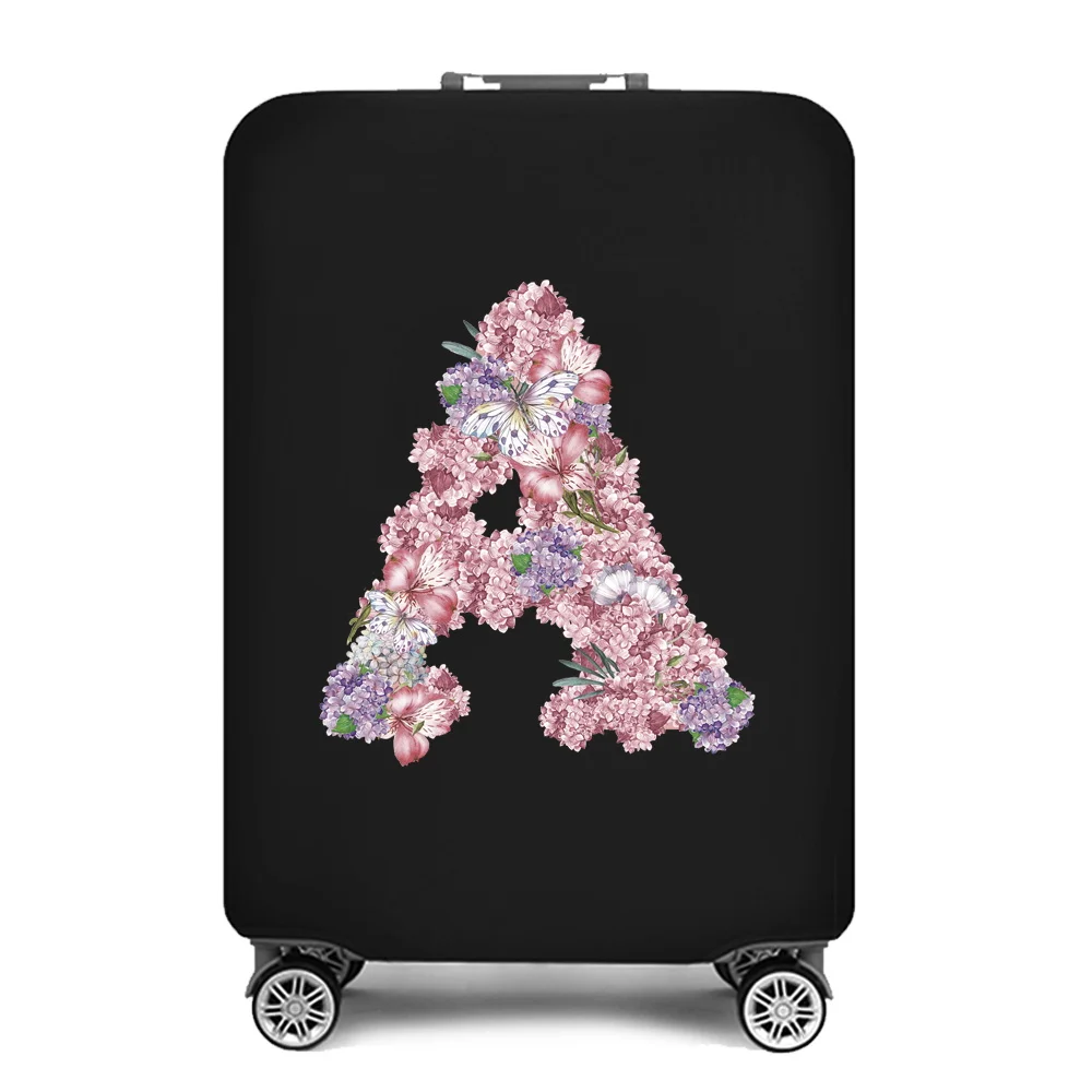 Fashion Traveling Luggage Cover Protective Suitcase Case Trolley Travel Essentials Dust Covers for 18-28 Inch Rose Flower Letter
