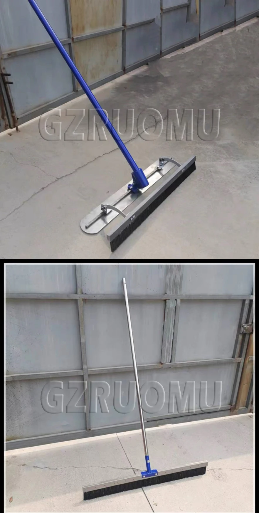 Concrete Broom Single Row Bristles Versatile Construction Site Tool Wall Paint B