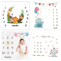 Baby Milestone Photo Props Background Blankets Play Mat Calendar Boy Girl Newborn Photography Props Cloth Photo Accessories 2