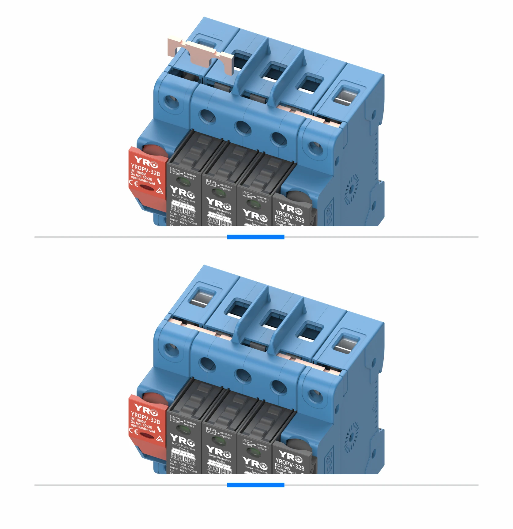 DC SPD 2P 600V 3P 1000V 1500V House Surge Protector Protective 20KA~40KA T2 Type