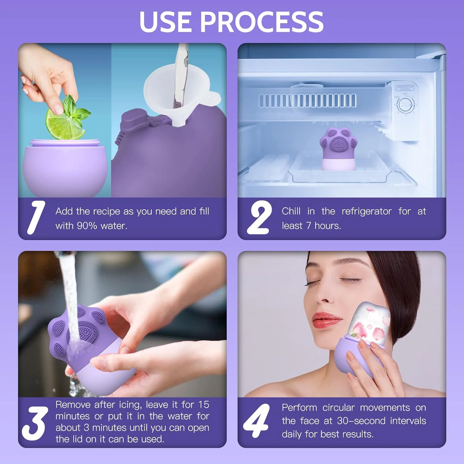 Ice Facial Roller Silicone Face Ice Cube Mould Beauty Skin Care