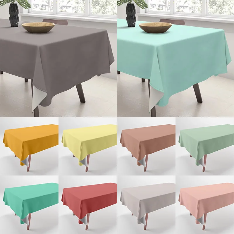 Tablecloth Rectangular Table Cloth Solid Color Tablecloth Home