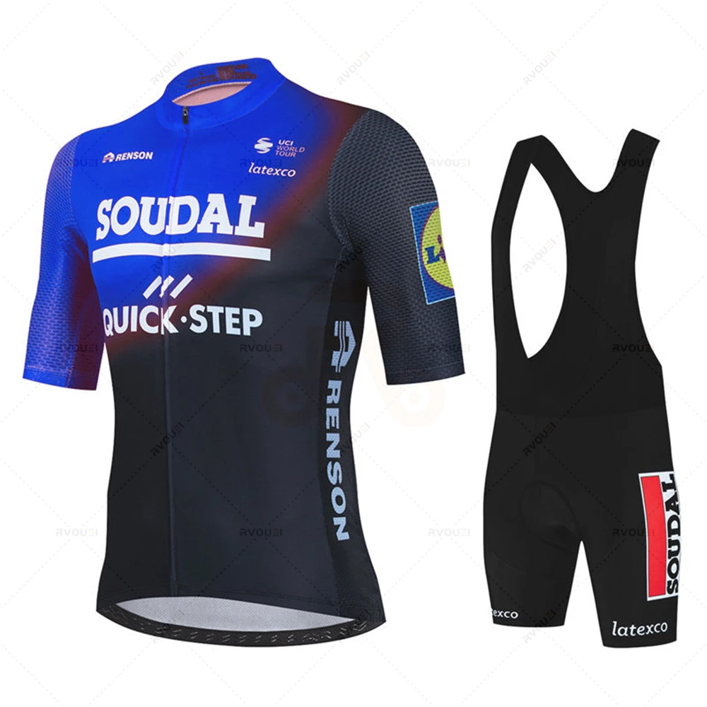 Soudal Quick Step Cycling Jersey Men Sets Bike Clothing Breathable Anti-UV Bicycle Wear/Short Sleeve Maílllot Ciclismo Hombre 4