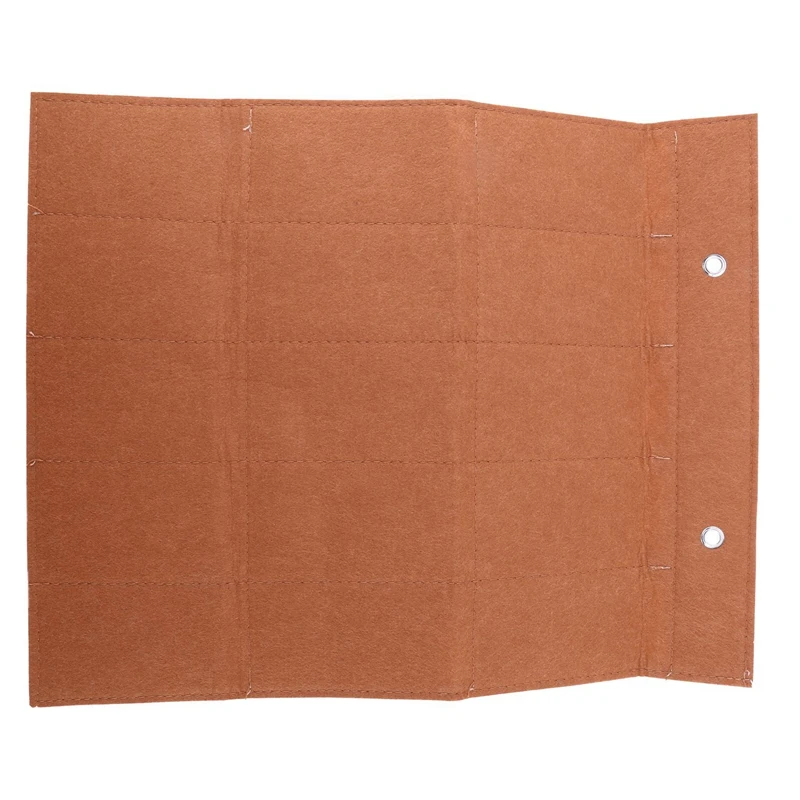 

5X Glasses Organizer Sunglasses Organizer Storage Hanging Bag 15 Slot Eyewear Holder Beige+Brown