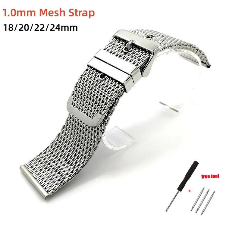 Cinturino Per Orologio Milanese A 1.0 Maglie Per Bracciale Omega Seamaster Speedmaster Cinturino In Acciaio Inossidabile Cinturino In Metallo Massicci