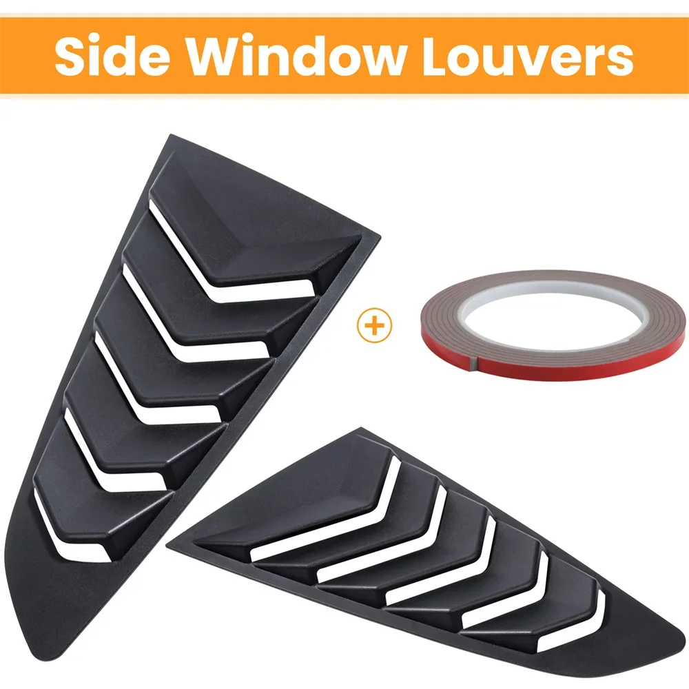 Hintere Seiten fenster lamellen für Ford Mustang 2015-2017 Windschutz scheibe Sonnenschutz abdeckung Entlüftung GT Lambo-Stil Custom Fit Allwetter abs
