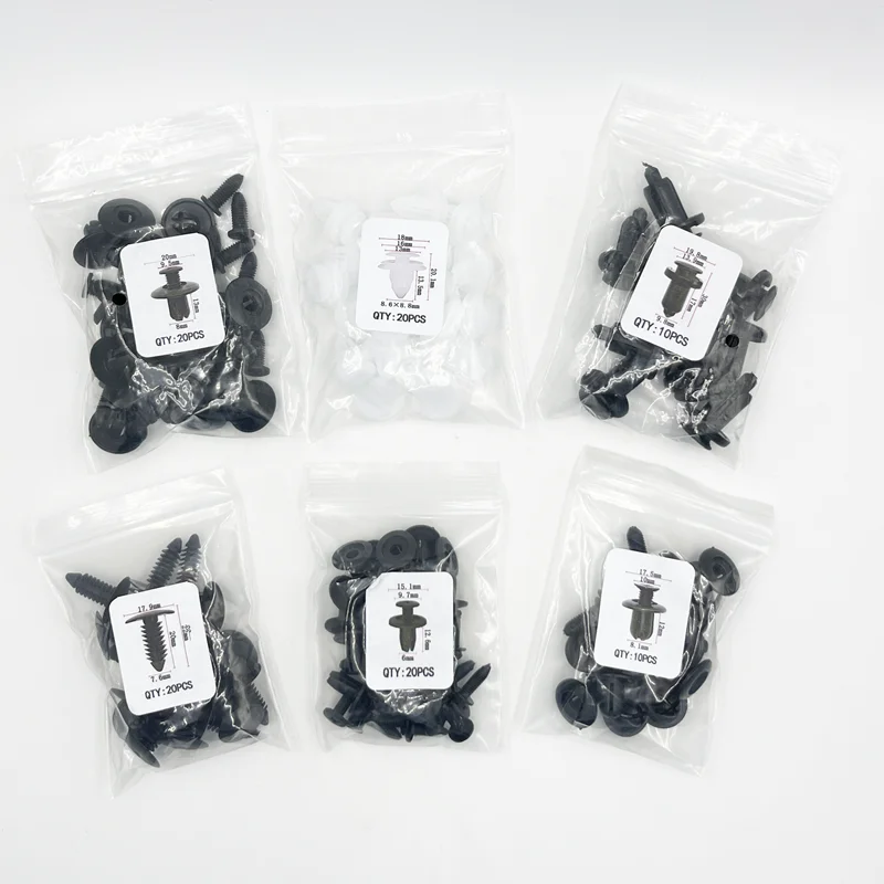 Car Fastener Clip 100pcs Auto Fastener Clip Car Fender Push Retainer Pin Rivet Bumper for Door Trim Panel Retainer Set for auto fastener clips
