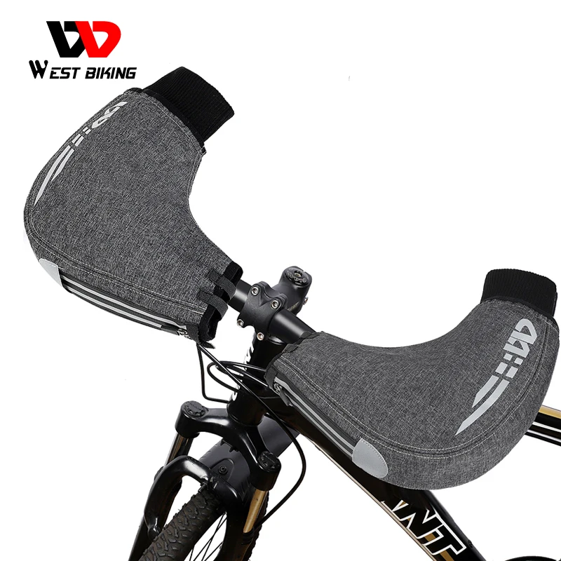 

Велосипедные перчатки WEST BIKING, теплые зимние митенки с защитой от ветра, для мужчин и женщин