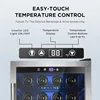 37 Bottle Freestanding Fridge with Stainless Steel Reversible Glass Door, 145 Can Beverage Refrigerator Quiet 4.5 Cu.ft Silver 3