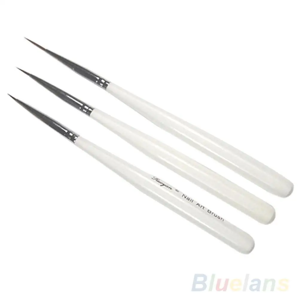 3Pcs Acrylic Nail Art Brush Liner Painting Drawing Pen Manicure Tool Set Kit 5