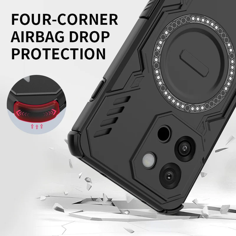 Breathable Heat Dissipation Magnetic Phone Case with Shockproof TPU Frame and Plastic Cover