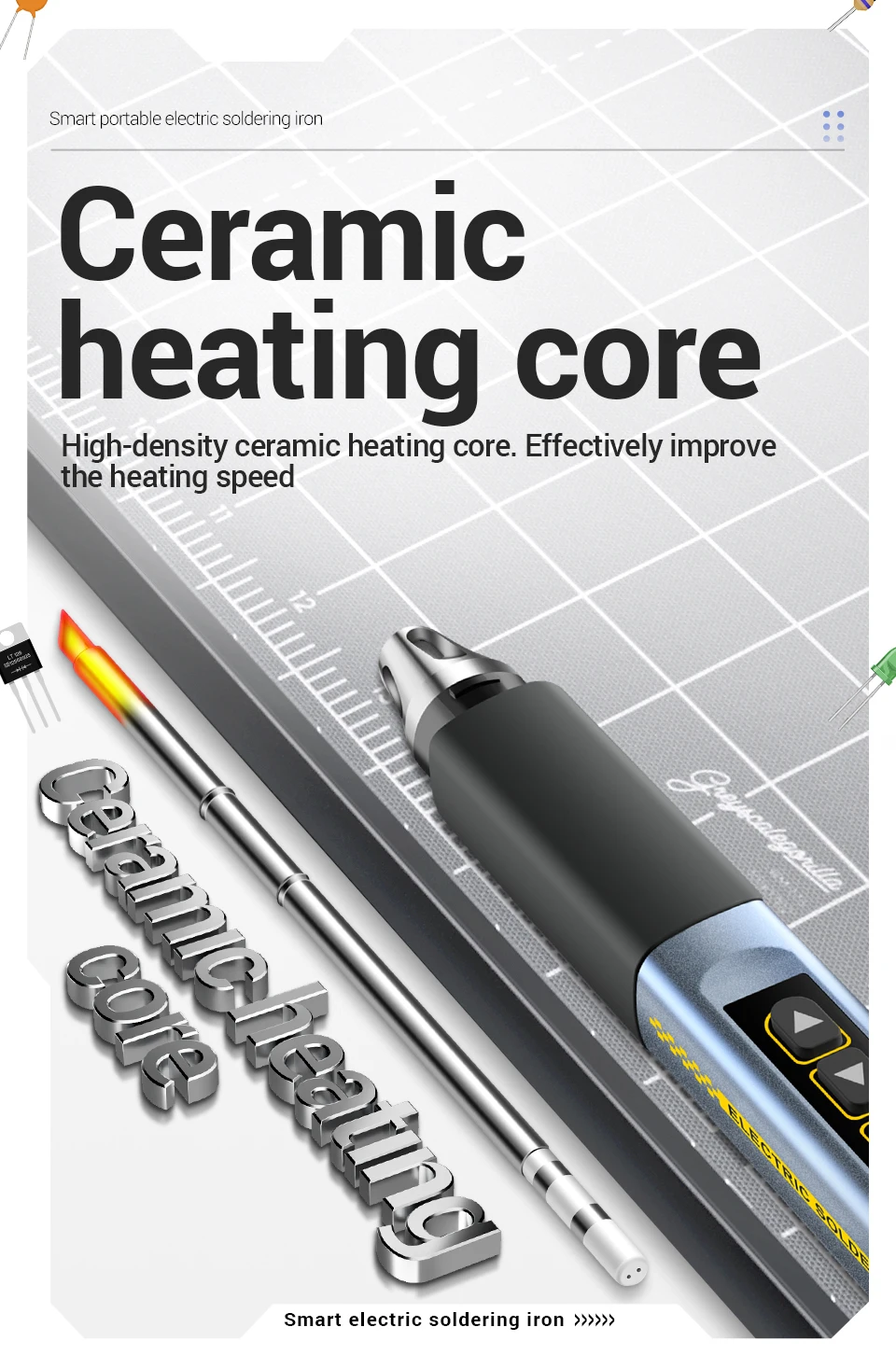 Kit de Ferro de Soldar Elétrico ANENG SL108 Vista 6