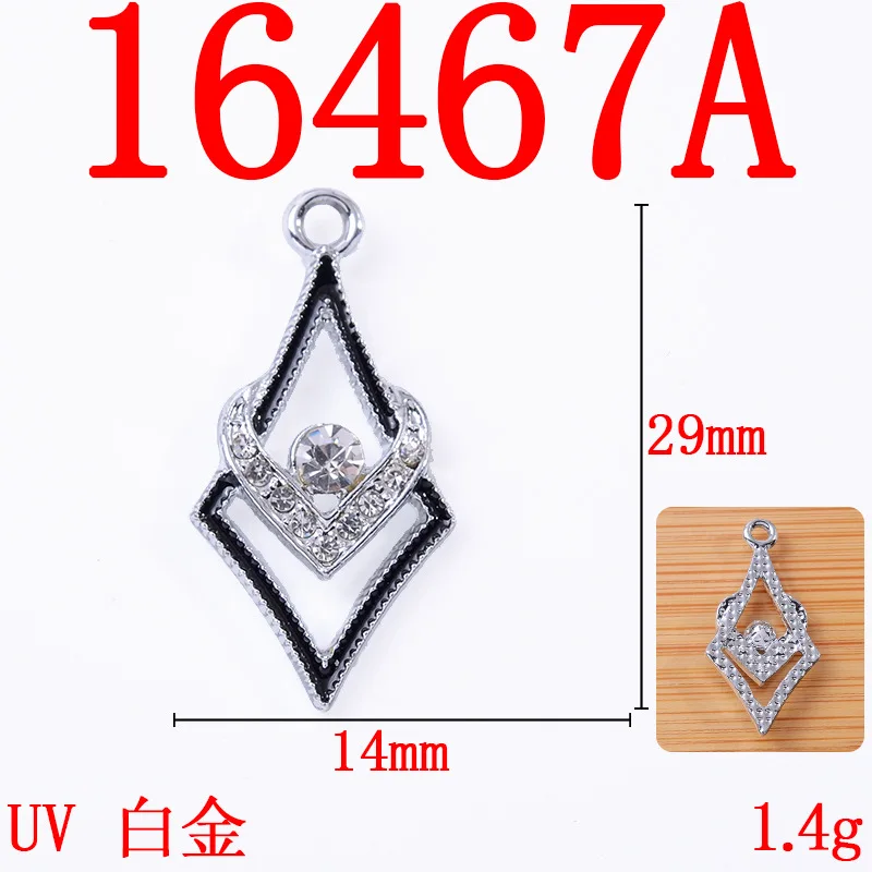 

50PCS Alloy Material Gold/silver color Crystal Hollow Geometry charm for Head DIY Wedding/Earring Jewelry Accessory Findings