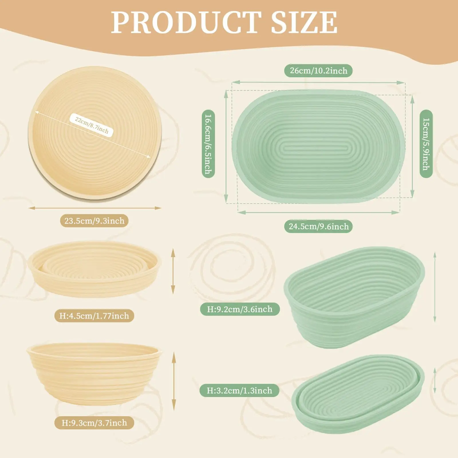 Fermentation Basket 1pc Foldable Silicone Sourdough Bread Proofing Baskets Sourdough Starter Kit Non-Stick Collapsible Washable Baking Bowl