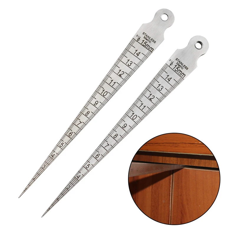 1-15 Mm Taper Ruler Stainless Steel Gap Hole Measuring Tool Double-sided Wedge-shaped Aperture Scale Feeler Gauges Filler Gauge