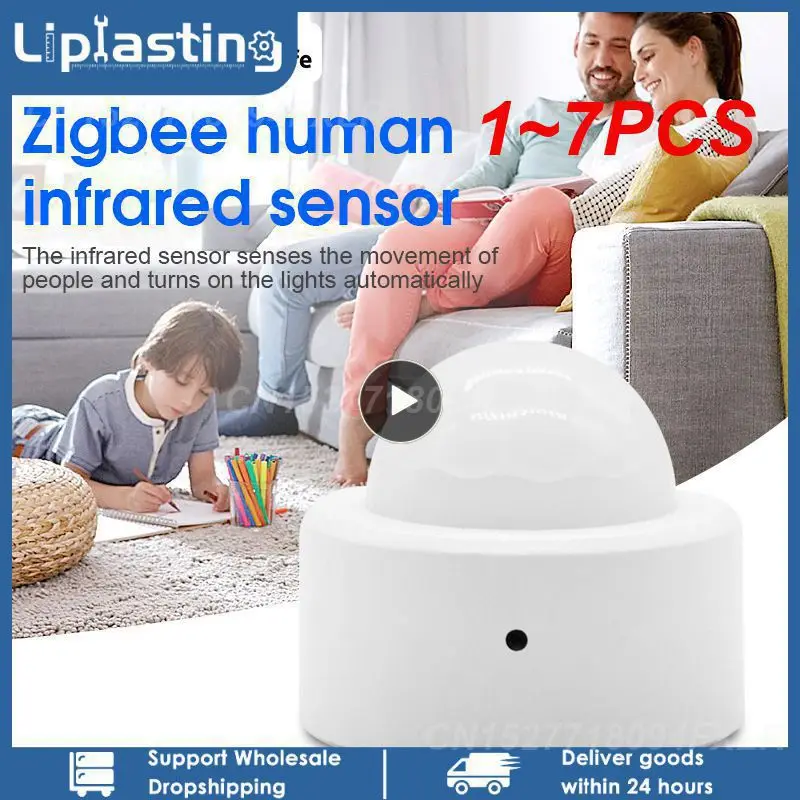 

1 ~ 7 шт. смарт-детектор движения тела Zigbee3.0 Tuya, мини-датчик движения PIR, беспроводной датчик человеческого тела, работает с Tuya