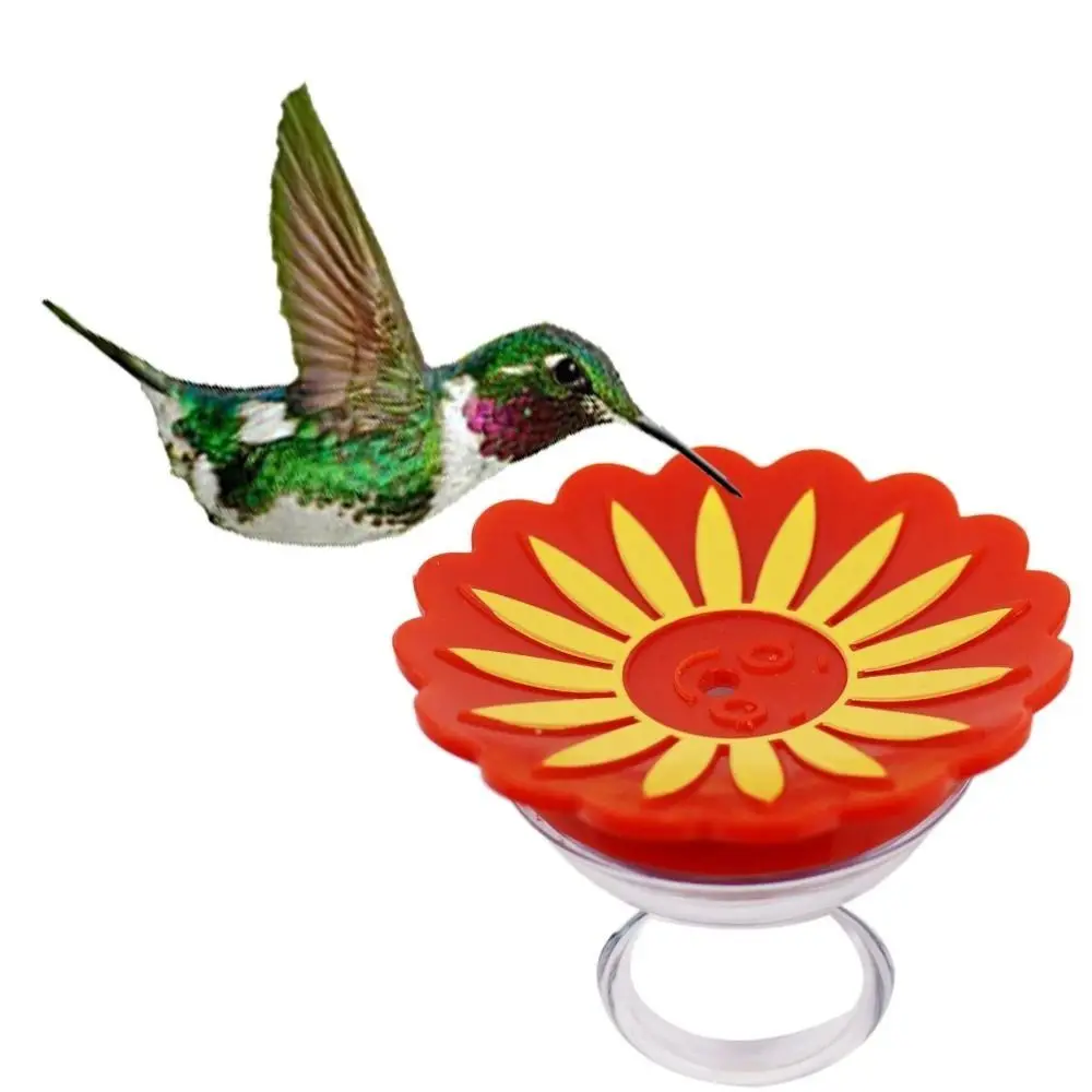 1Pc Creative Birds Water Feeder With Ring Handheld Flower Shape Hummingbird Drinker Practical Portable Plastic Bird Accessories