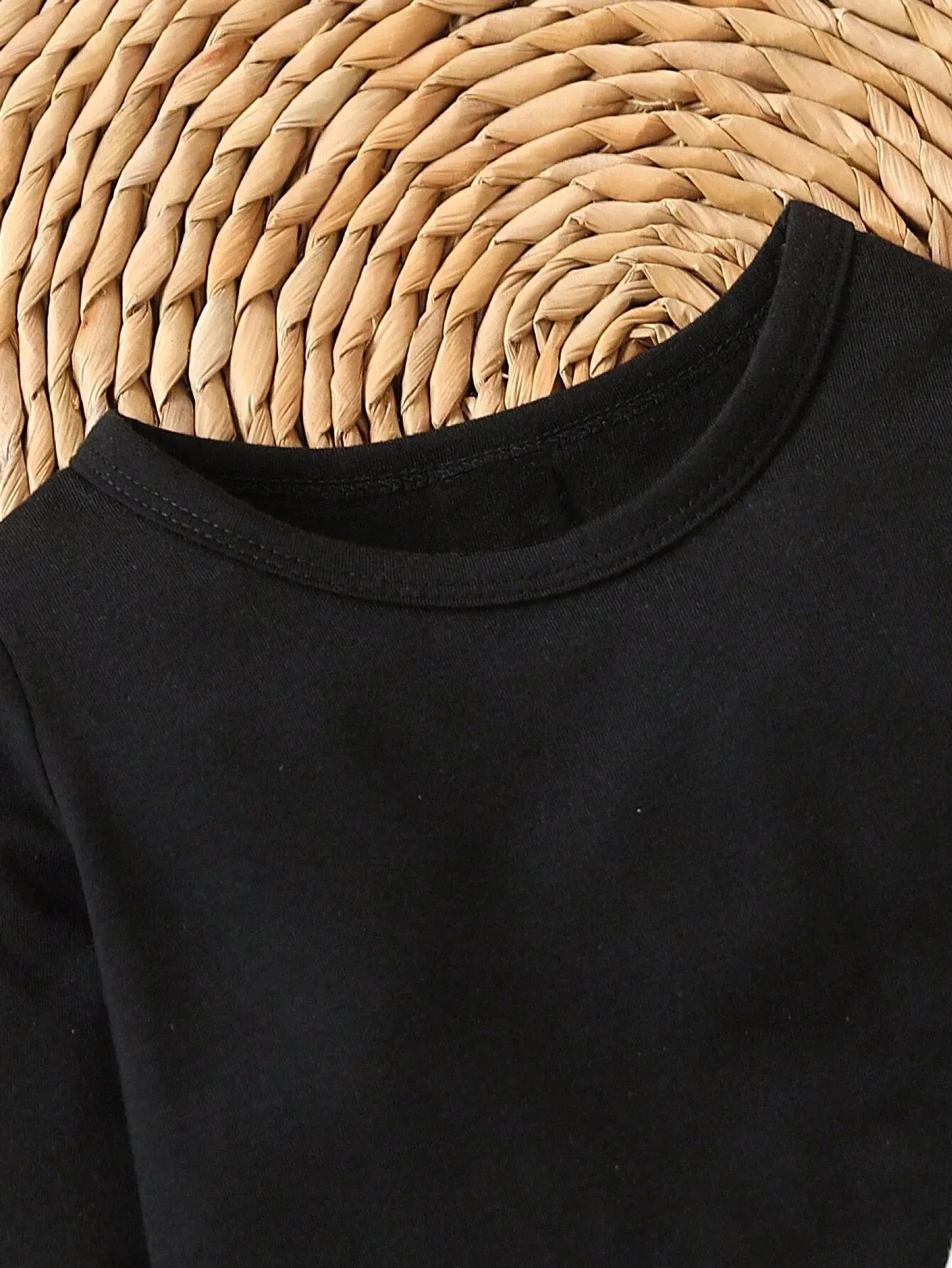 3-piece Autumn/Winter Baby Girls Boys Jumper Set Warm Soft and Comfortable Base T-shirt Casual Solid Color Long Sleeve