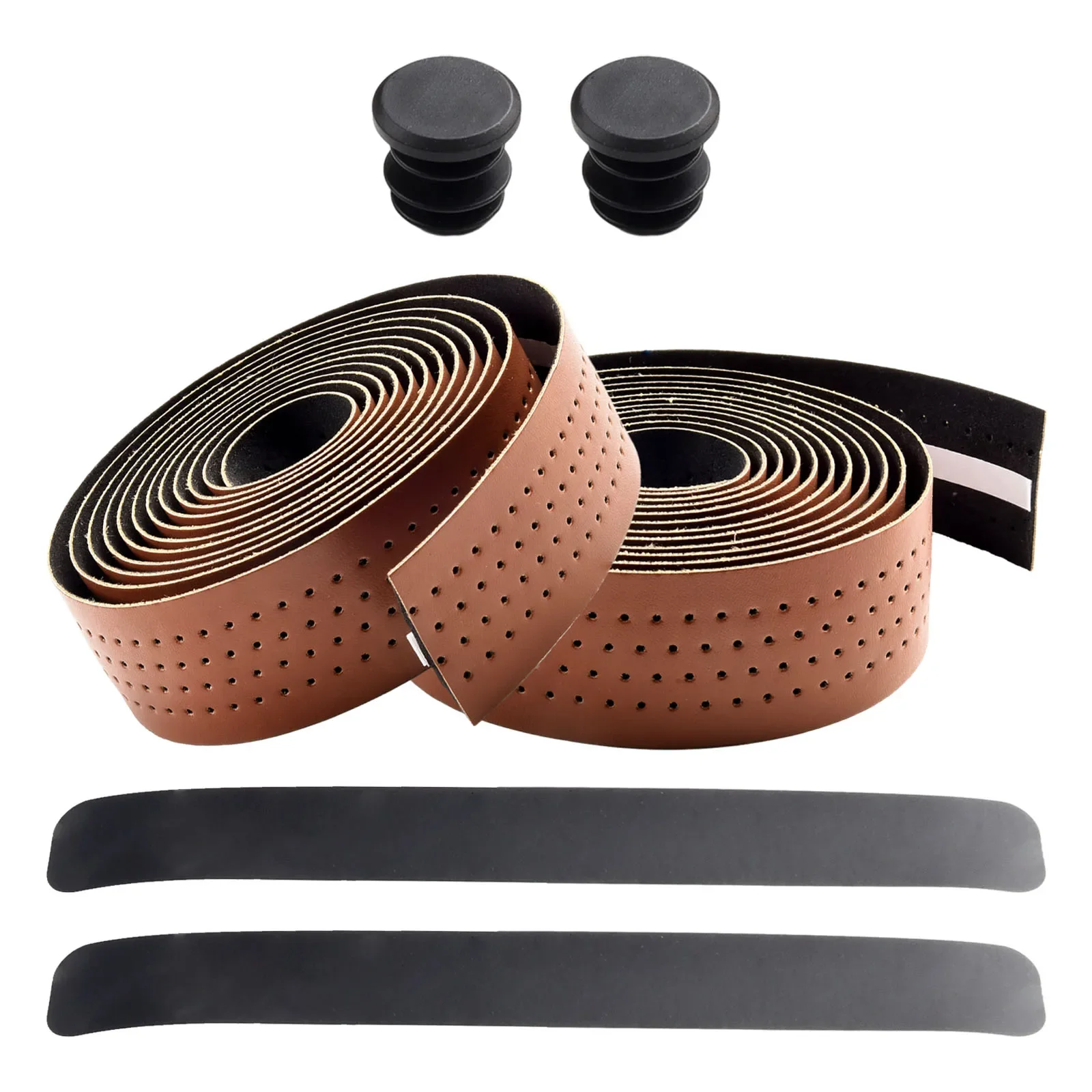 Lightweight handlebar tape with sweat absorption Perforated fabric pattern sweat absorbing and improved shock absorption bike handlebar tape