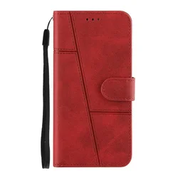 Leather Wallet Flip Phone Case Cover for Hot 30 Play NFC (Red)