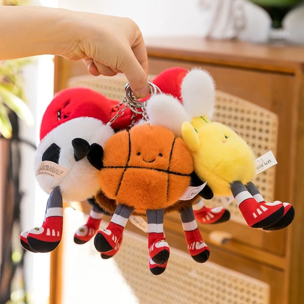 Rugby Billiards Football Plush Toys Cute with Feet Ball-type Pendant Creative Smiling Face Expression Children's Dolls