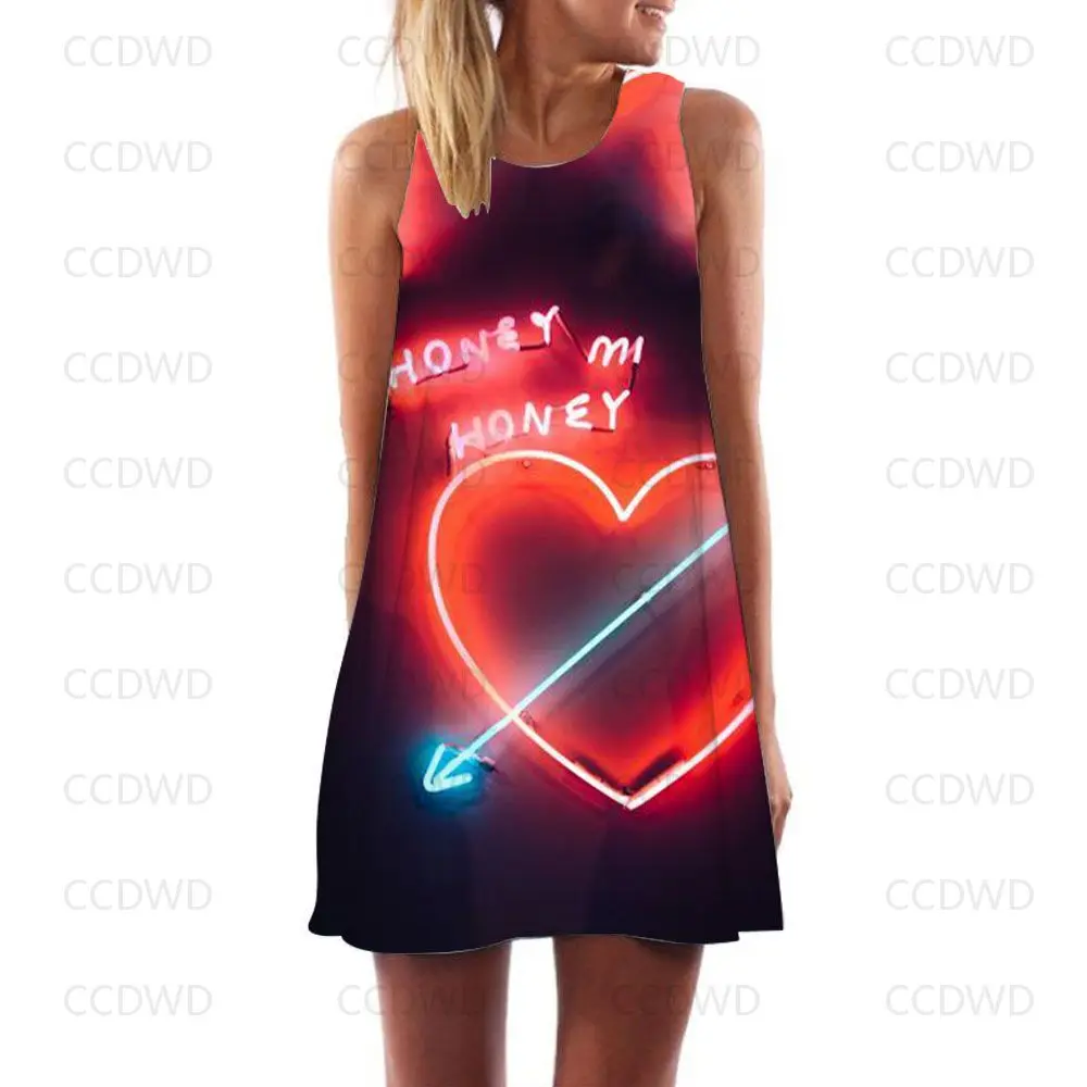 

Mini Dress Trendy Sexy Hip Hop Prom Dresses Electronic Music Summer Woman 2022 Scheming Rap Evening 3D Print Elegant Women Party