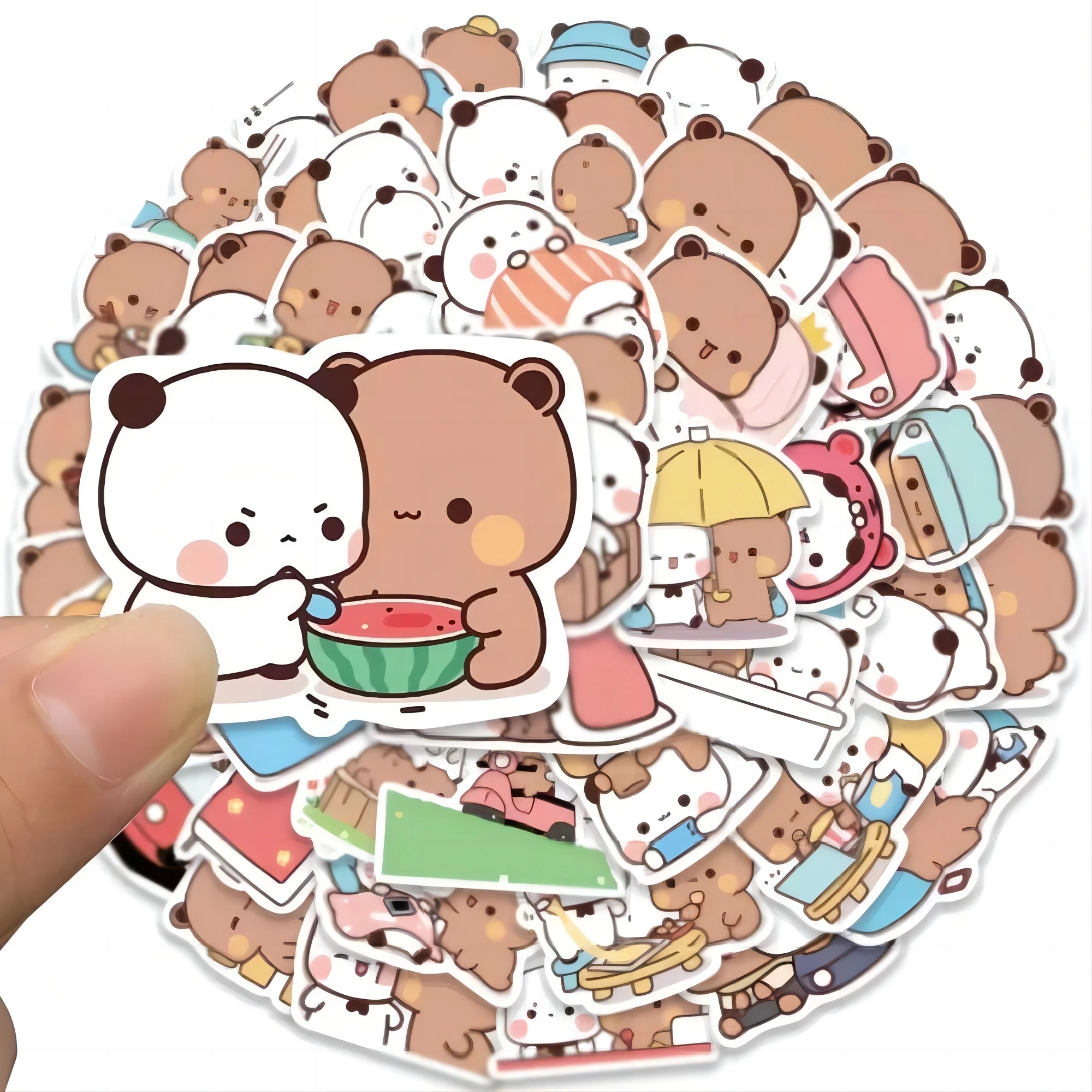 Decorative stickers 50pcs Bubu and Dudu Stickers Cute Bear Couple DIY Toy Doodles Decorative Graffiti Decal Phone Bottles Scrapbook Waterproof