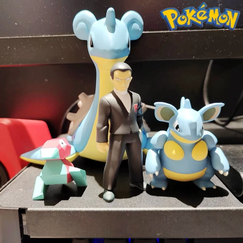 

In Stock Bandai Genuine Shokugan Pokemon Scale World Kanto Region Lapras Giovanni Nidoqueen Anime Action Figure Toys Kids Gifts
