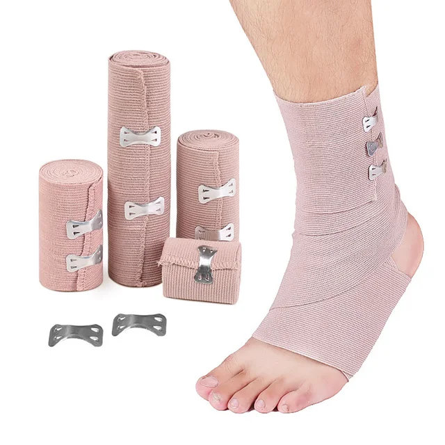 1Roll Premium Elastic Bandage Wrap – Strong Compression Bandage Wrap with Extra Clips for Sports, Sprains, Wrist, Ankle and Foot 4