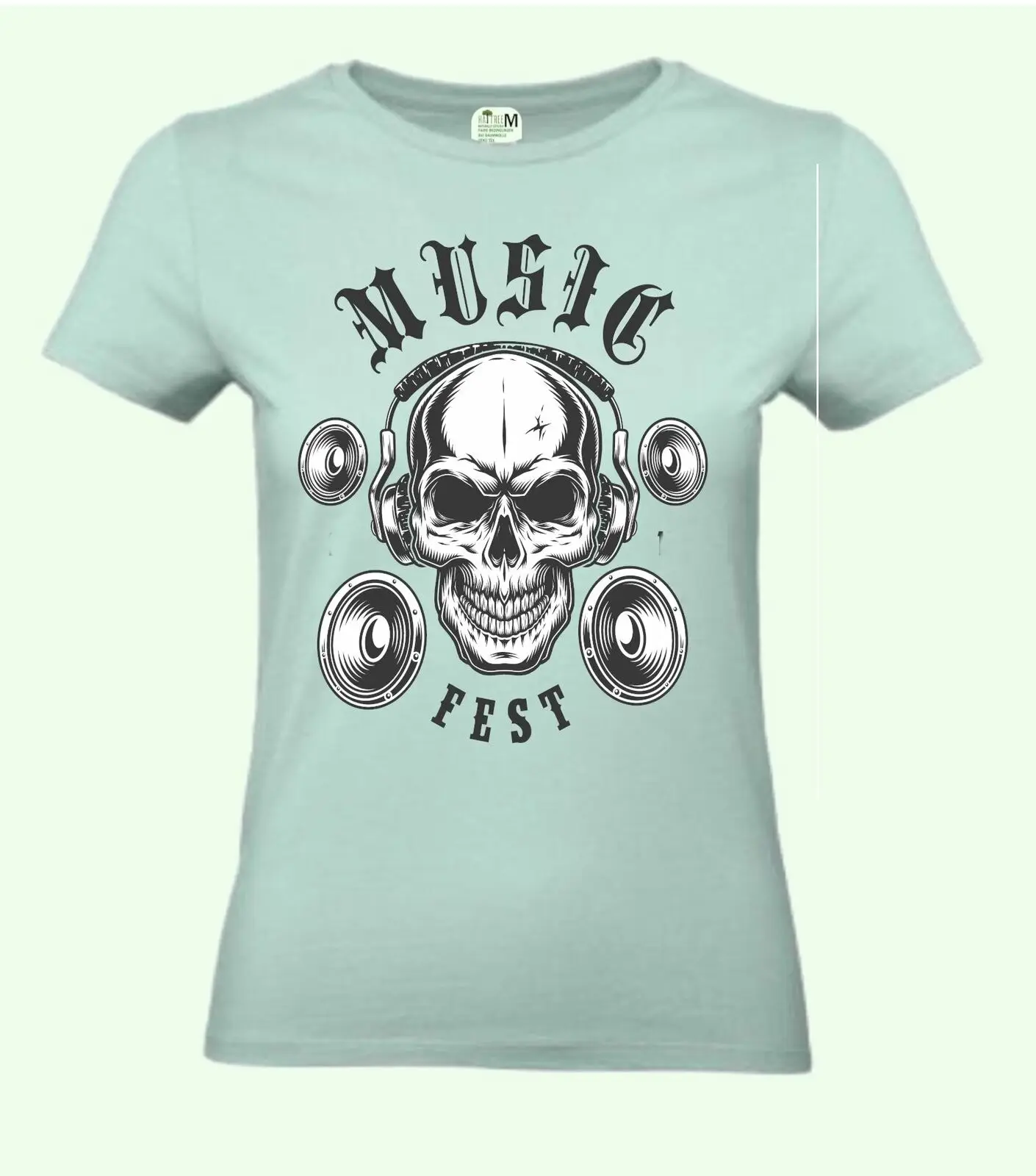 

Music Fest Skull - Eco-Friendly Organic Women's T-Shirt-