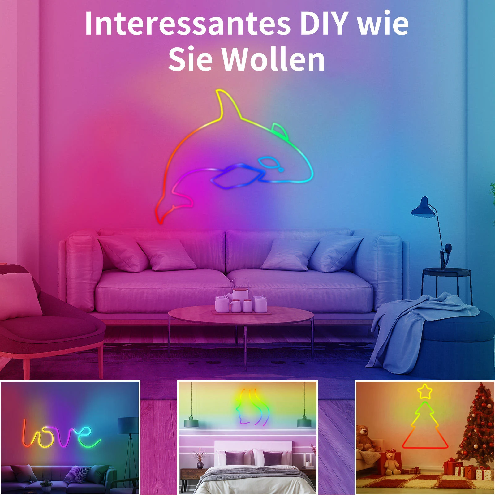 5M/10Meter LED Strip Light Neon Sign 249-2000LM Neon Tape Light Color Changing Rope Light APP Remote for Home DIY Festival Party