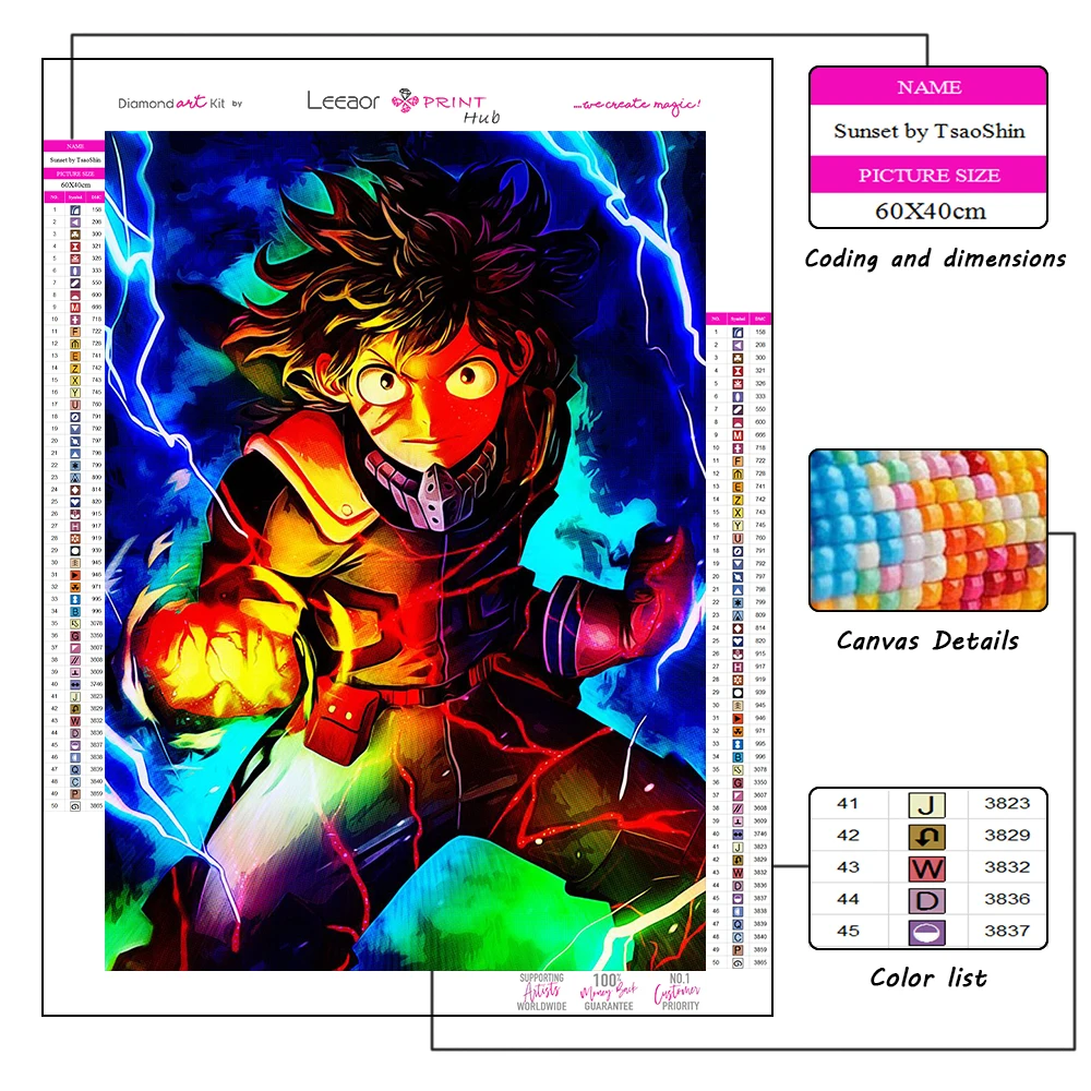 5d Diamond Painting Bnha Bakugou Katsuki Anime Poster Volledig Diamant Mozaïek Borduurwerk Kruissteek Kits Home Decor Cadeau Voor Kinderen