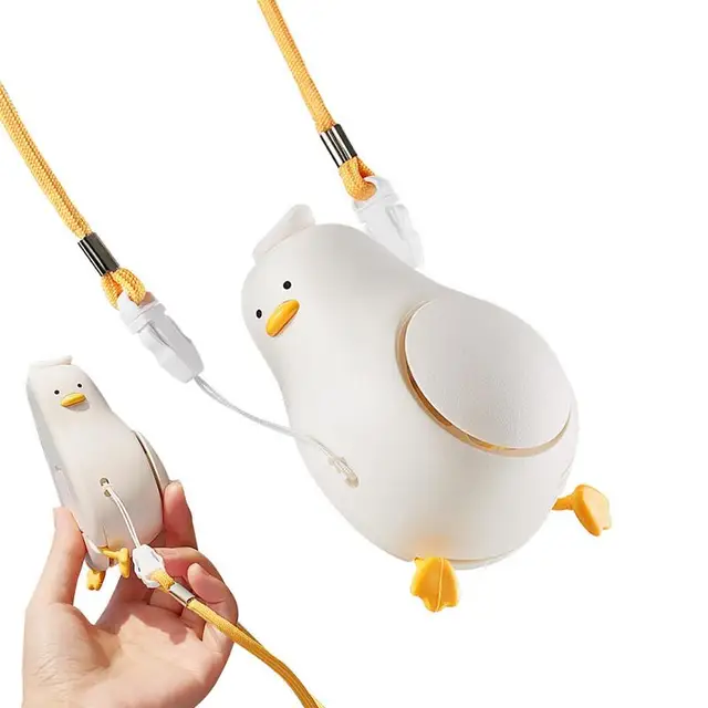 Hordozható Nyaklánc Ventilátor | Usb -Töltés Személyes Állítható 3 Sebességgel Aranyos Kacsa -Utazás A Rajongói Kézi