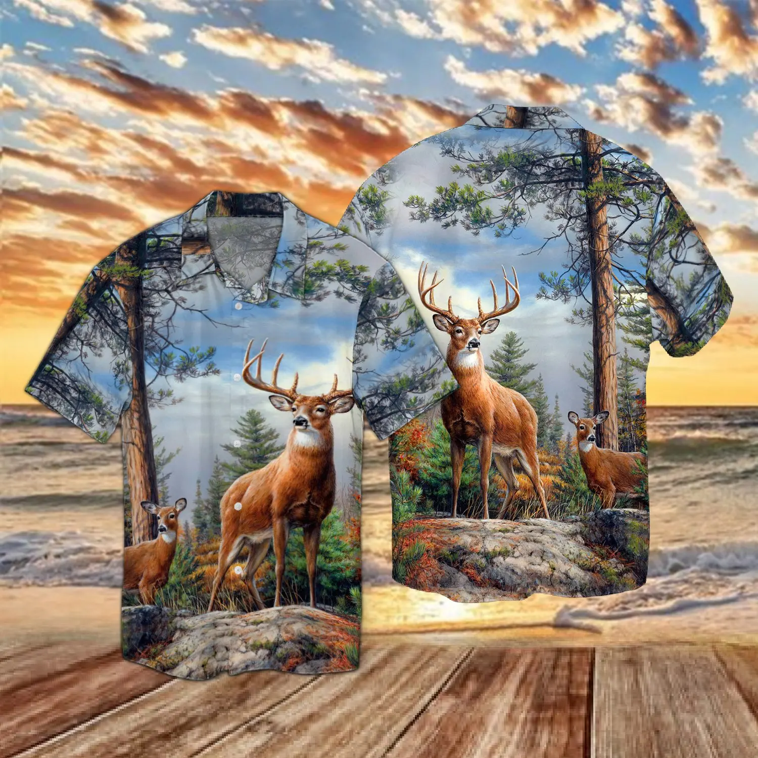 PLstar Cosmos 2022 Hot Summer Short sleeve Shirts Deer Hunting and Fishing 3D Printed Hawaii Shirt Mens Casual Beach Shirt CY-11 plstar cosmos shirt summer schnauzer hawaiian set 3d printed hawaii shirt beach shorts men for women funny dog clothes