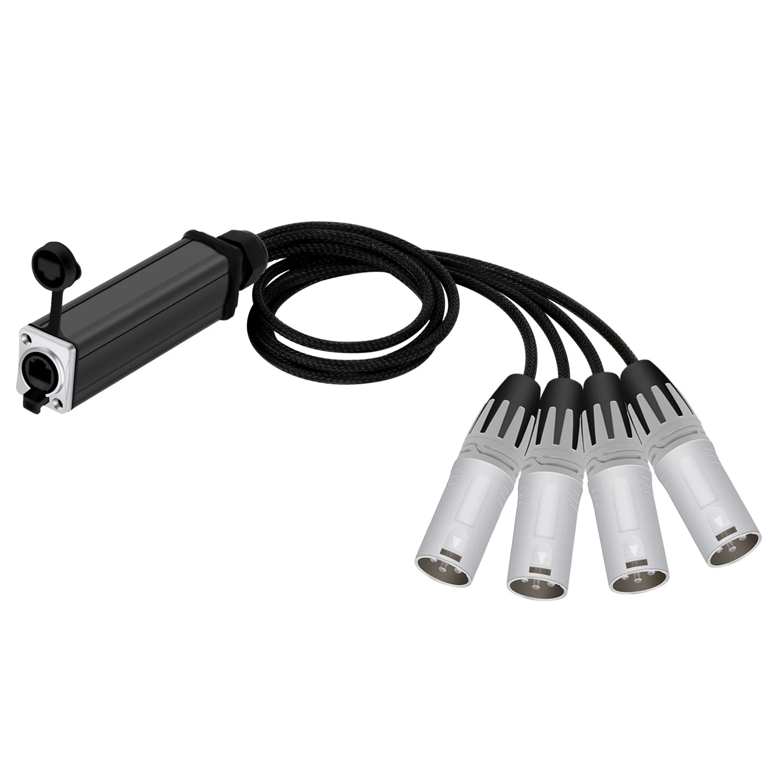 New Design Network Converter RJ45 CAT5 Female to 4 Channel 3Pins XLR Male/Female Connector Audio Cable Adaptor Signal Extender