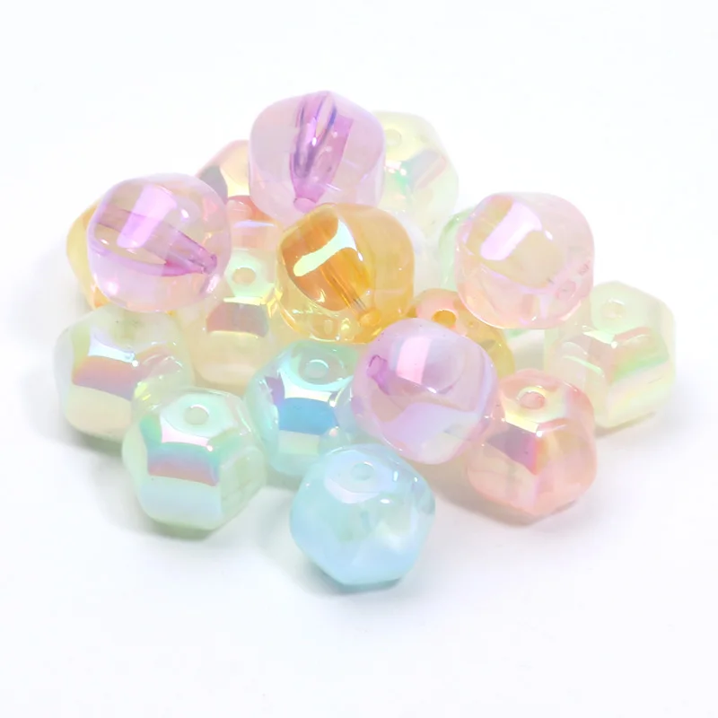 

14x16мм 10шт желе красочные шестиугольные мешки акриловые бусины ожерелья браслеты ювелирные бусины для ювелирных изделий производства DIY аксессуары