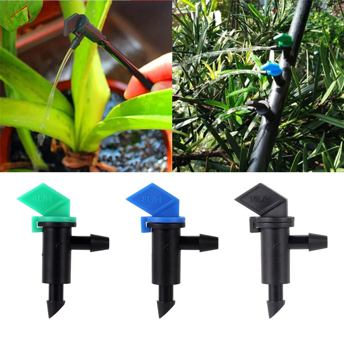 

Irrigation Drip Emitter 4/8/16L/H Flag-shaped Dripper 1/4" Barbed Steady Flow Micro-Sprinkler Garden Lawn Park Watering Fittings