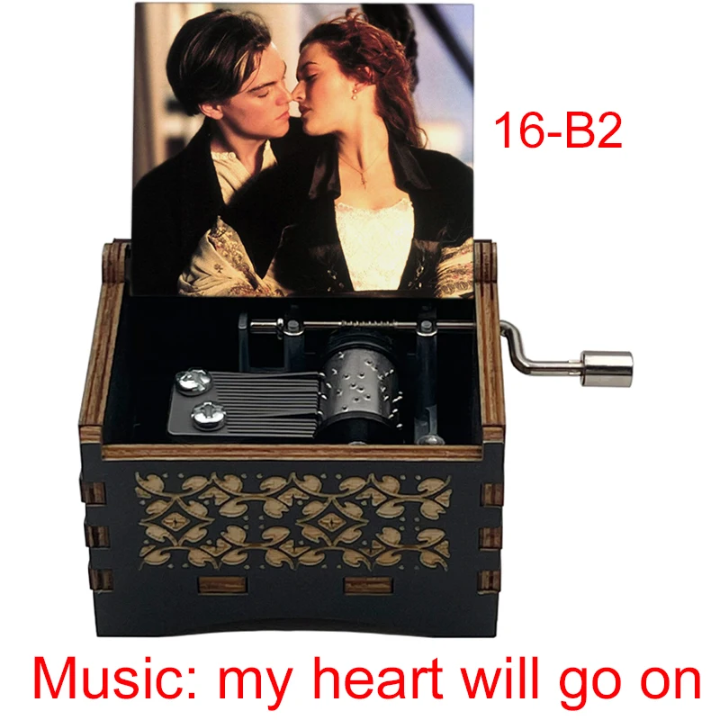 Titanic Movie Black Wooden Music Box, 18 Notes My Heart Will Go On Love Musical, Romantic Wife Girlfriend Birthday Gift Souvenir 4