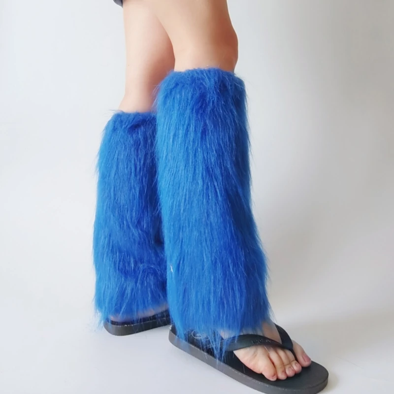 

Womens Furs Leg Warmers Boot Furs Furry Fuzzy Leg Covers Boot Winter Cuffs Cover