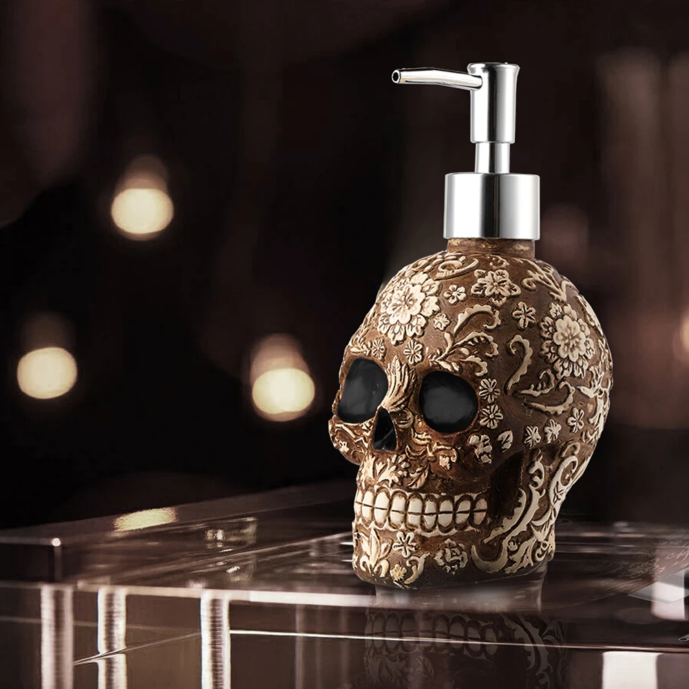 Skull Soap Dispenser Bottle Refill Pump Halloween Decor Shampoo Holder Soap Dispenser Ornament for Home Bathroom soap dispenser