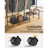 3-In-1 Clothes Racks For Hanging Clothes with Coat Rack,Portable Garment Racks with Lockable Wheels,Multi-Functional Closet Rack 4