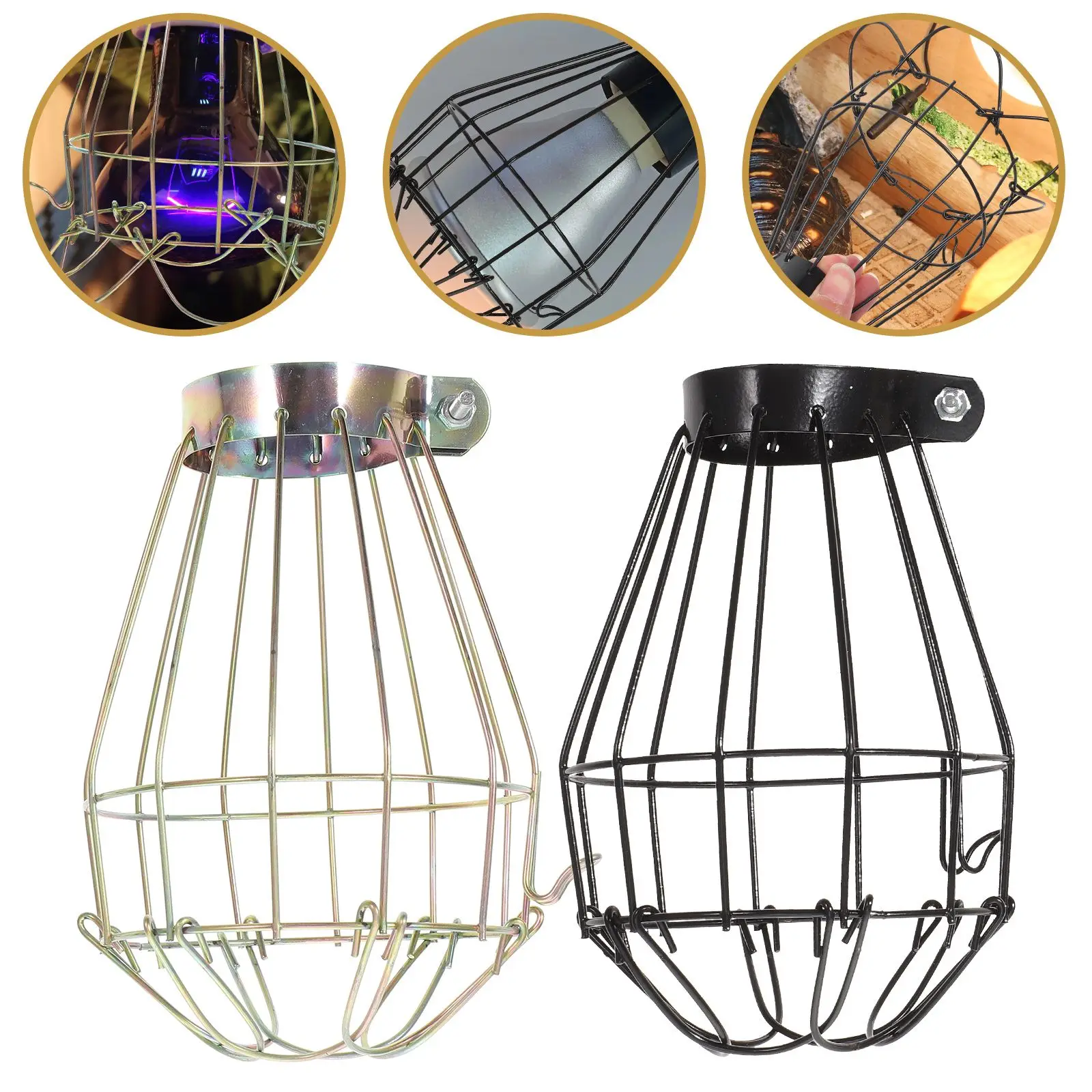 Sturdy Iron Wire Lampshade Reptile Insulation Shade Craft Mesh Pet Cage Lighting Protection Habitat Crawler Box