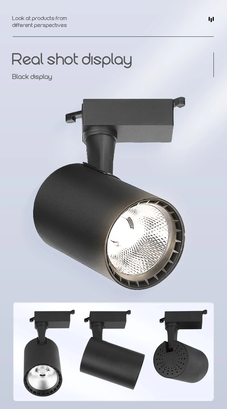 Description Picture 3 of item3 color Led Track Light Whole Set 110V 220V COB Spotlights 12W 20W Ceiling Rail Lamp For Clothing Shop Store Home