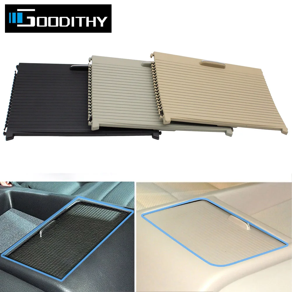 BlackBeigeGrayRearSeatDrinkCupHolderCoverTrimBlindShutter