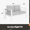 Outdoor Patio Sofa, All-Weather Metal Outdoors Couch with Cushions, Outdoor Loveseat Aluminum Patio Furniture Sofa 3