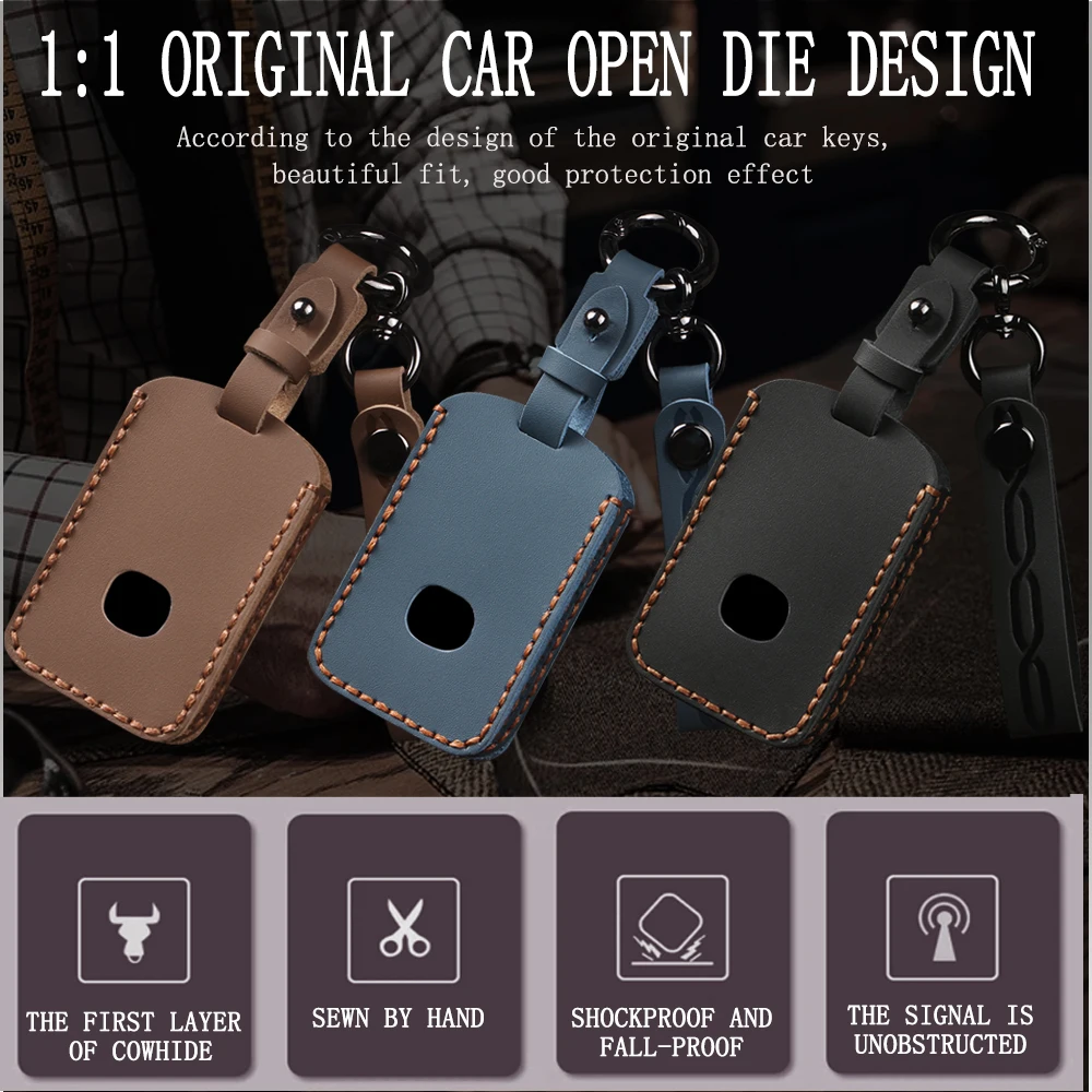 Premium Leather Key Case Shell Fob Protector Accessory